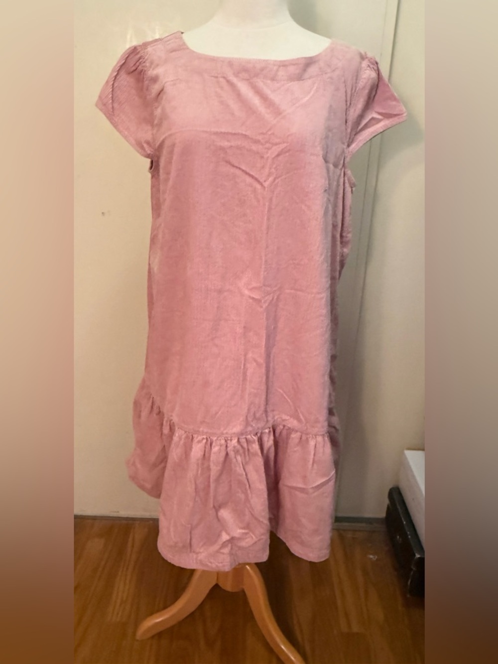 Anthropologie Maeve Dusty Rose pink drop waist midi dress sz 14